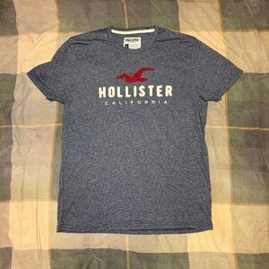 Hollister Heathered Blue Tee with Red Accent